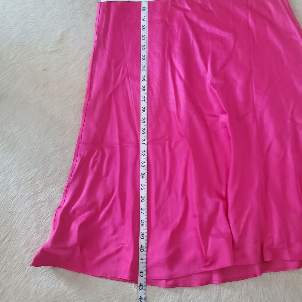 NWT French Connection Satin Midi Dress Size Small Pink Strapless Cowl Back $158 - Picture 8 of 10